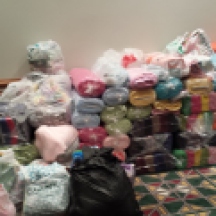 A pile of just some of the blankets donated!